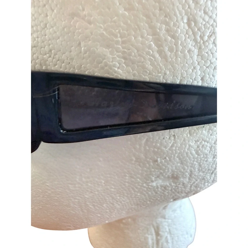 Vtg Y2K Harley-Davidson Blue Green Metallic Wrap Sunglasses Blue Gradient Lens